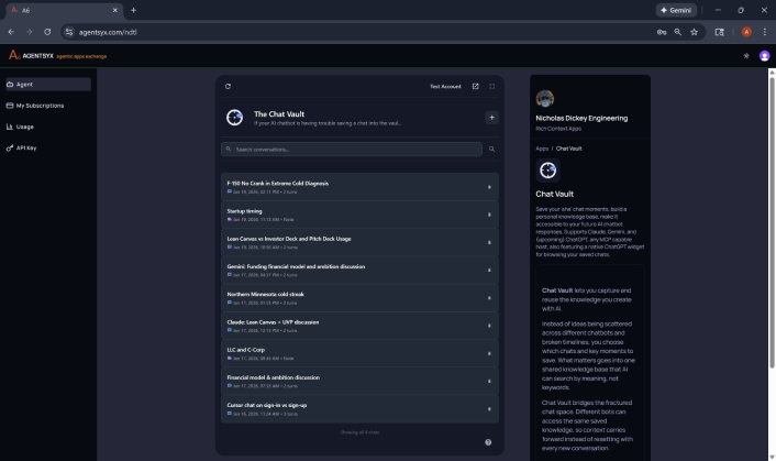 Access the Chat Vault from Agentsyx